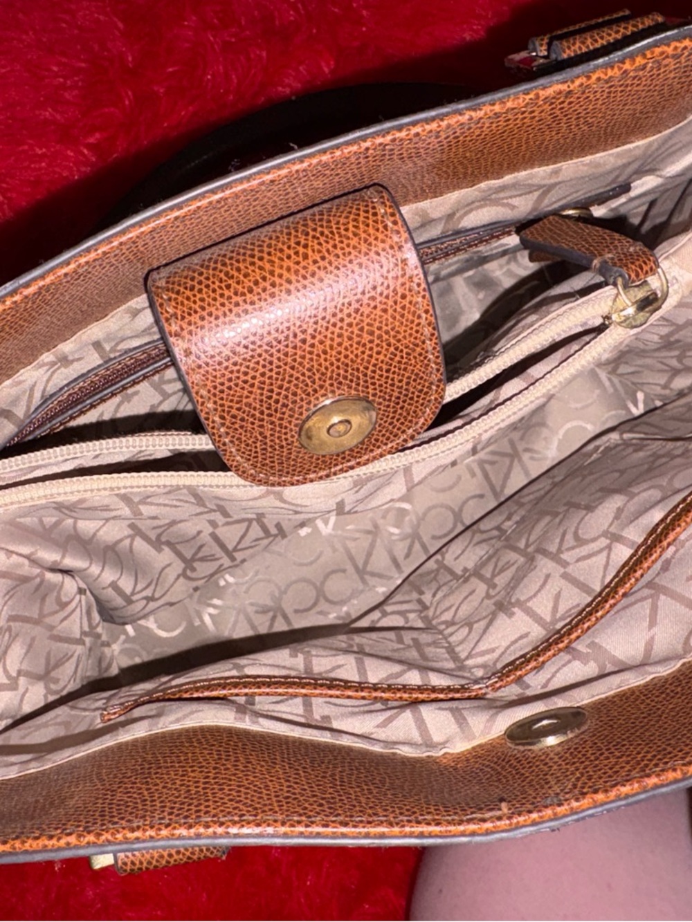 Calvin Klein Large Brown Tote with Gold Accents - Picture 2 of 2